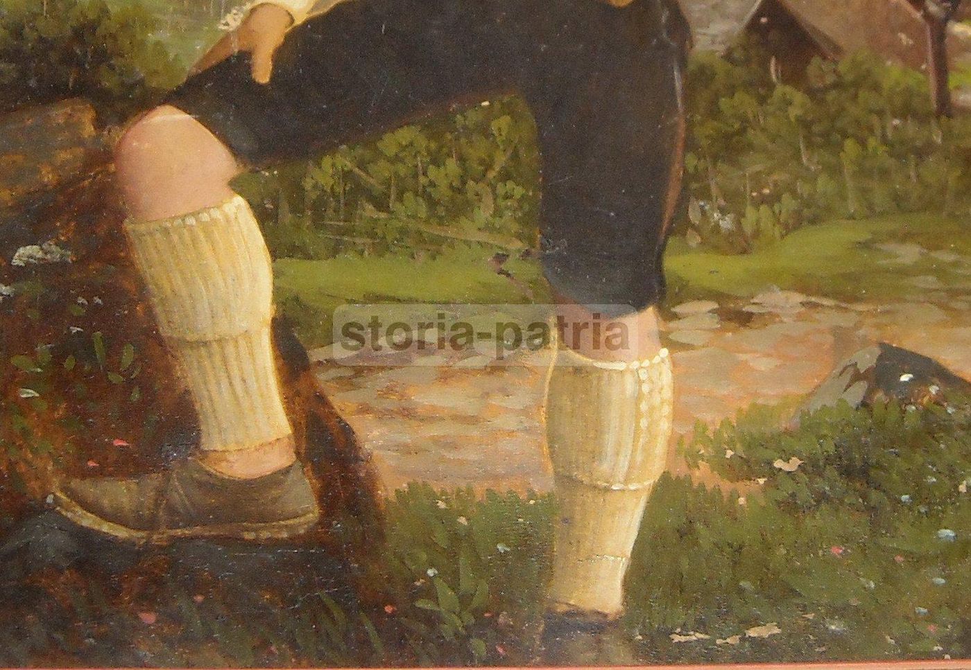 Dipinto Antico Del Tirolo Con Costumi Popolari, Richard Eisermann, 1893