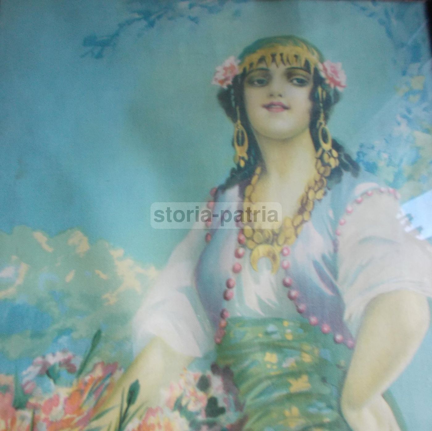 Stampa Cromolitografica Giovane Gitana, Giovanni Guerzoni, Primi '900