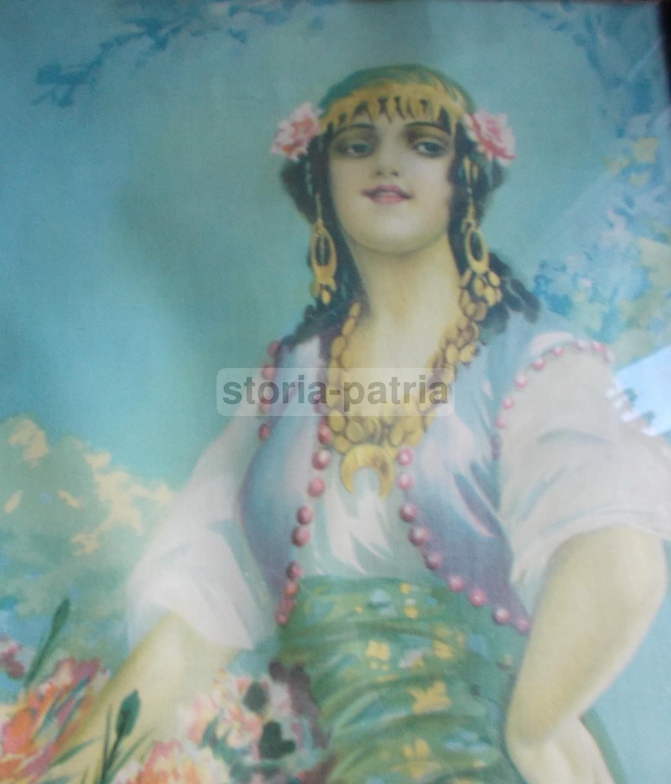 Stampa Cromolitografica Giovane Gitana, Giovanni Guerzoni, Primi '900