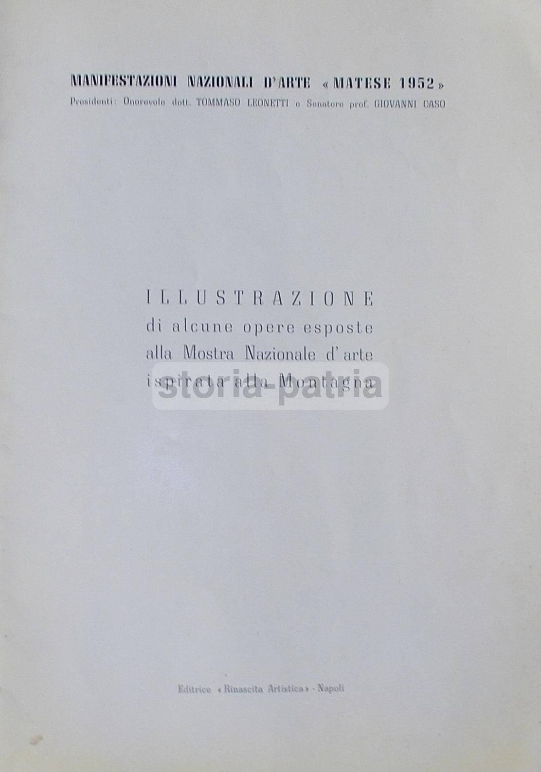 Mostra Matese 1952, Arte Della Montagna, Gerardo Dottori, Napoli Rinascita