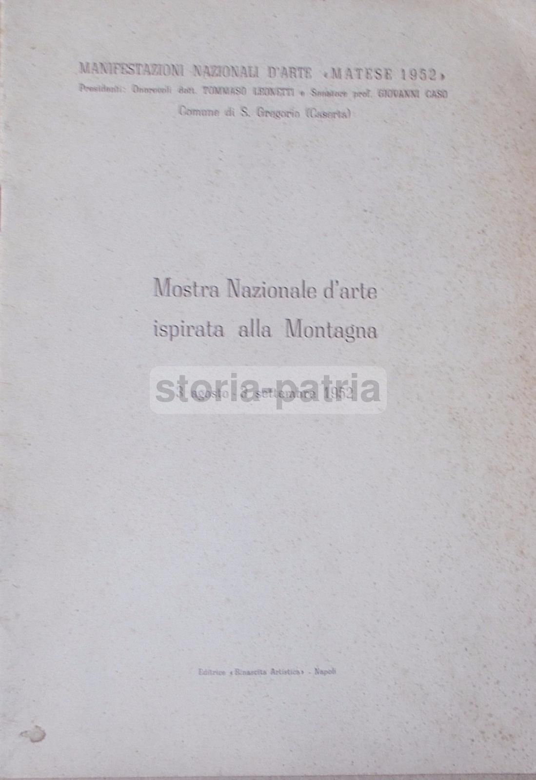 Mostra Matese 1952, Arte Della Montagna, Gerardo Dottori, Napoli Rinascita
