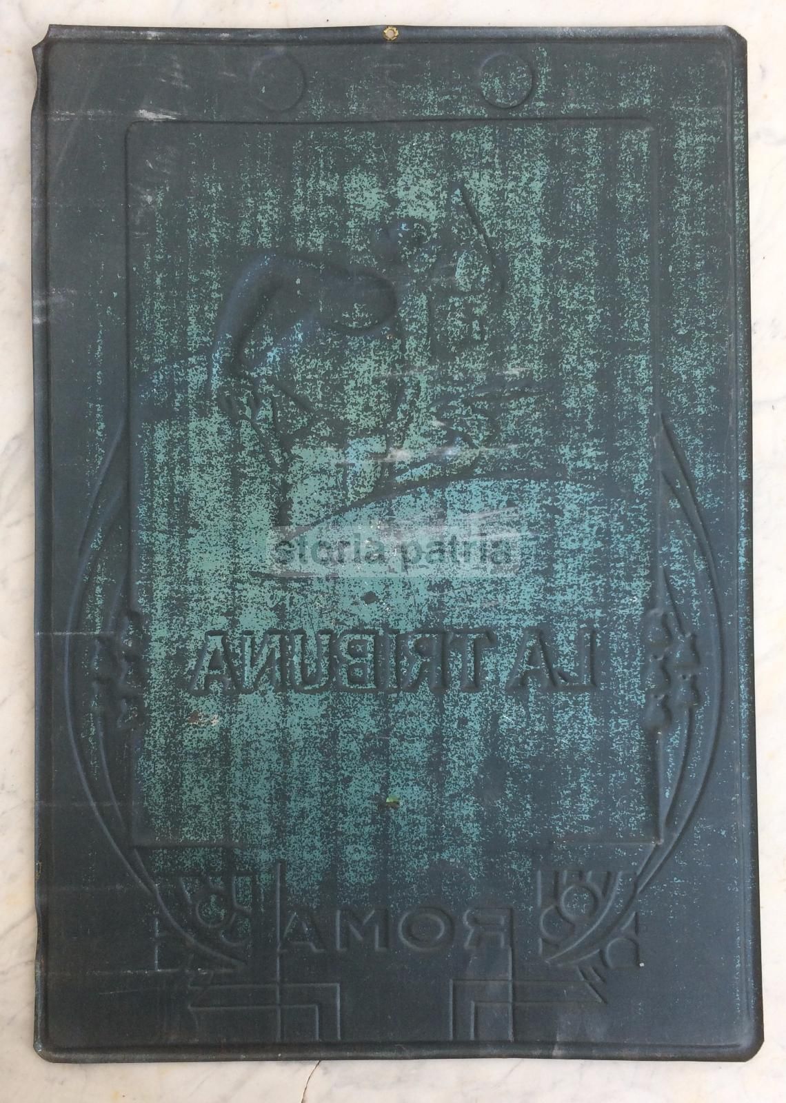 Targa In Latta La Tribuna Di Giovanni Maria Mataloni, Circa 1897