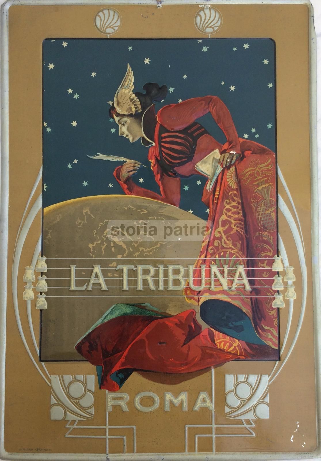 Targa In Latta La Tribuna Di Giovanni Maria Mataloni, Circa 1897