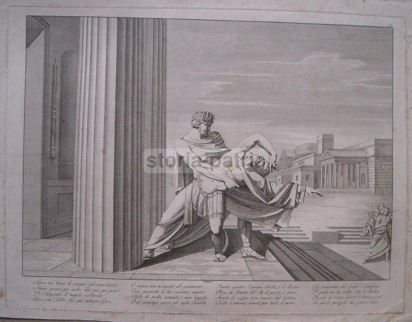 Incisione Acquaforte Tarquinio E Servio Di Filippo Pistrucci, 1820 Circa