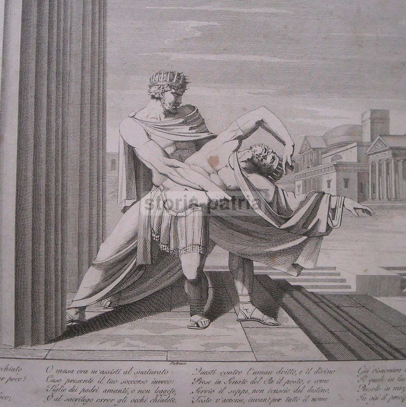 Incisione Acquaforte Tarquinio E Servio Di Filippo Pistrucci, 1820 Circa