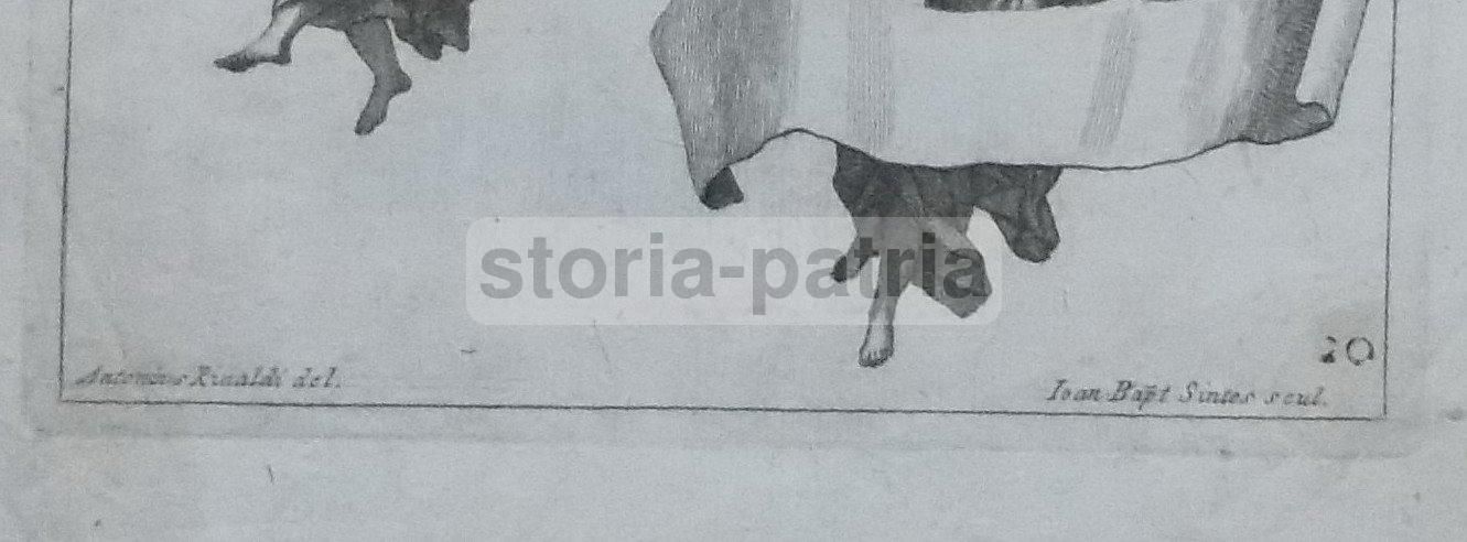 Incisione Antica Con Angeli, Sintes E Rinaldi, XVIII Secolo