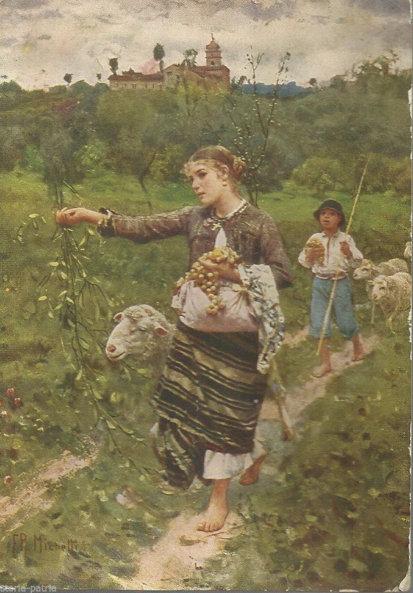 Michetti, La Pastorella: Cartolina Abruzzo, Folklore, Anni '30