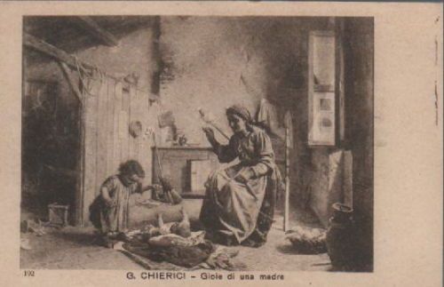 Cartolina Antica G. Chierici Gioie Di Una Madre Primo '900