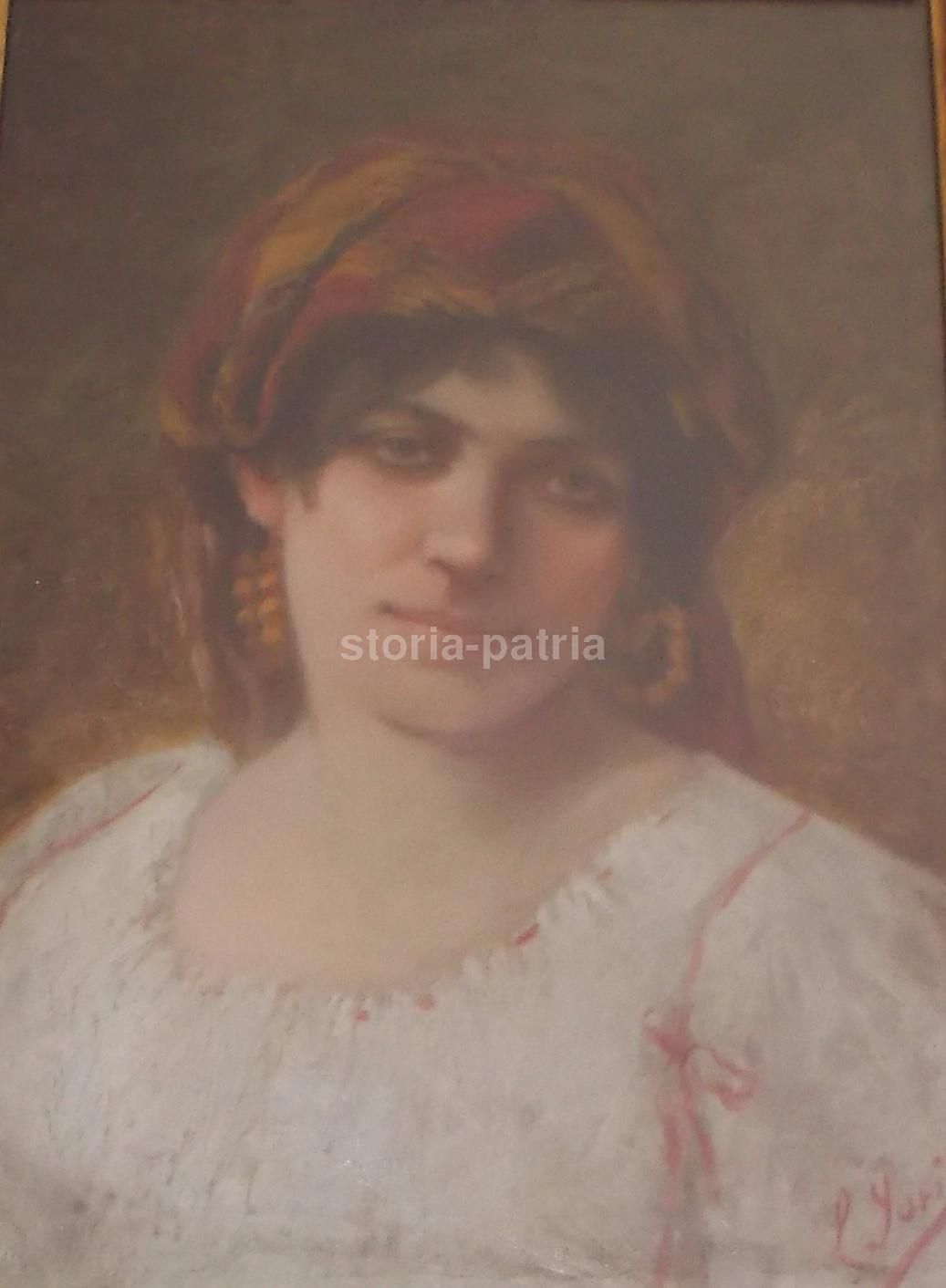 Ritratto Di Popolana, Olio Su Tela, Pio Joris, XIX Secolo