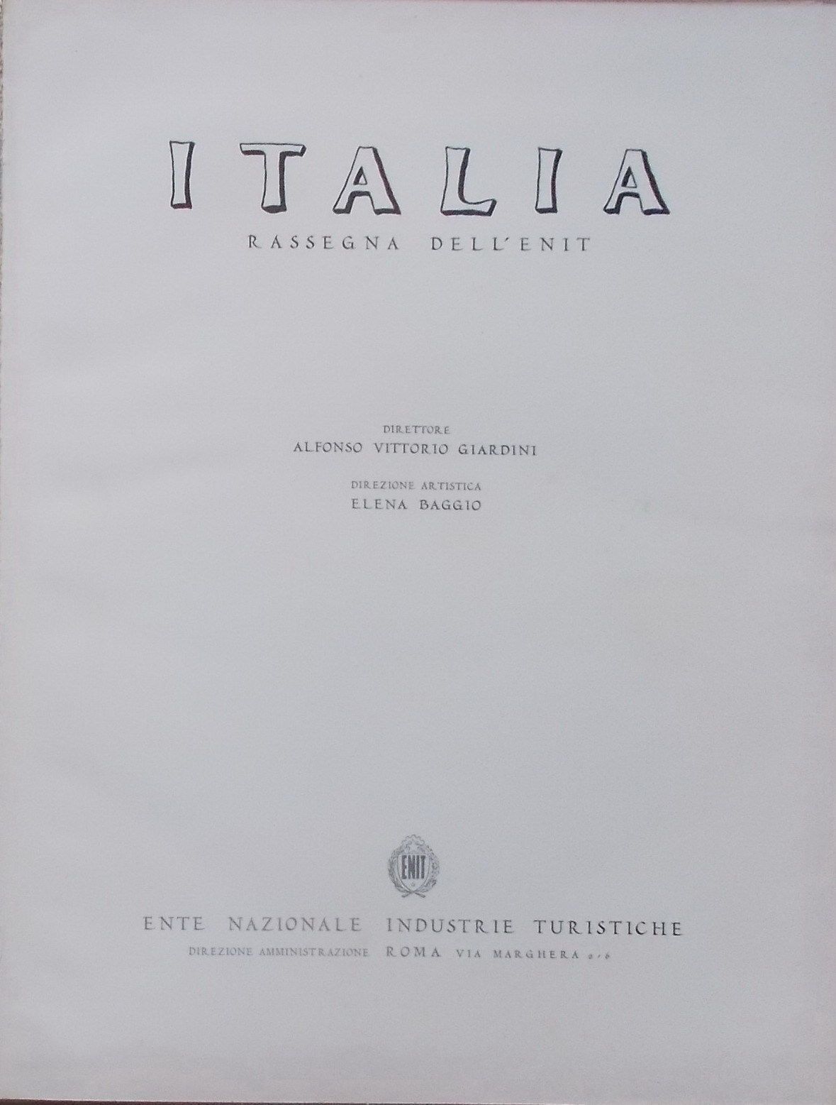 Rassegna Enit 1952 Italia Arte Turismo Industria Moda Teatro Sport