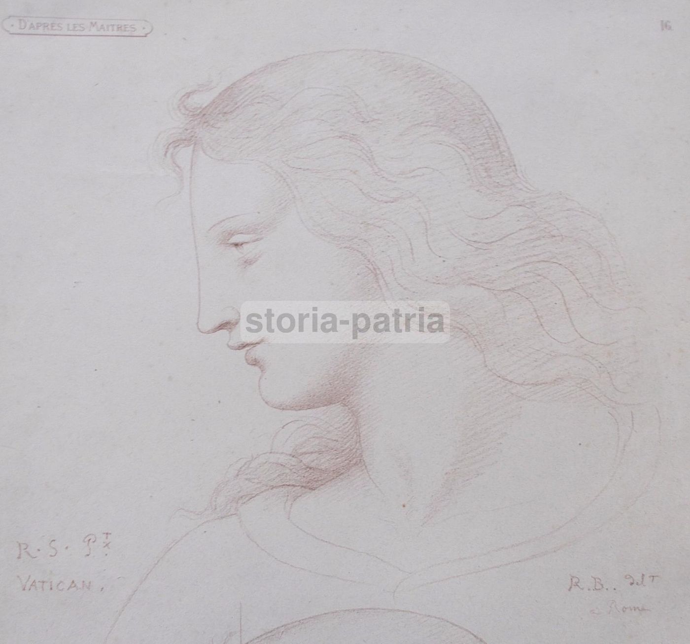 Raffaello: Studi Vaticani, Litografia Monrocq Parigi, Fine '800