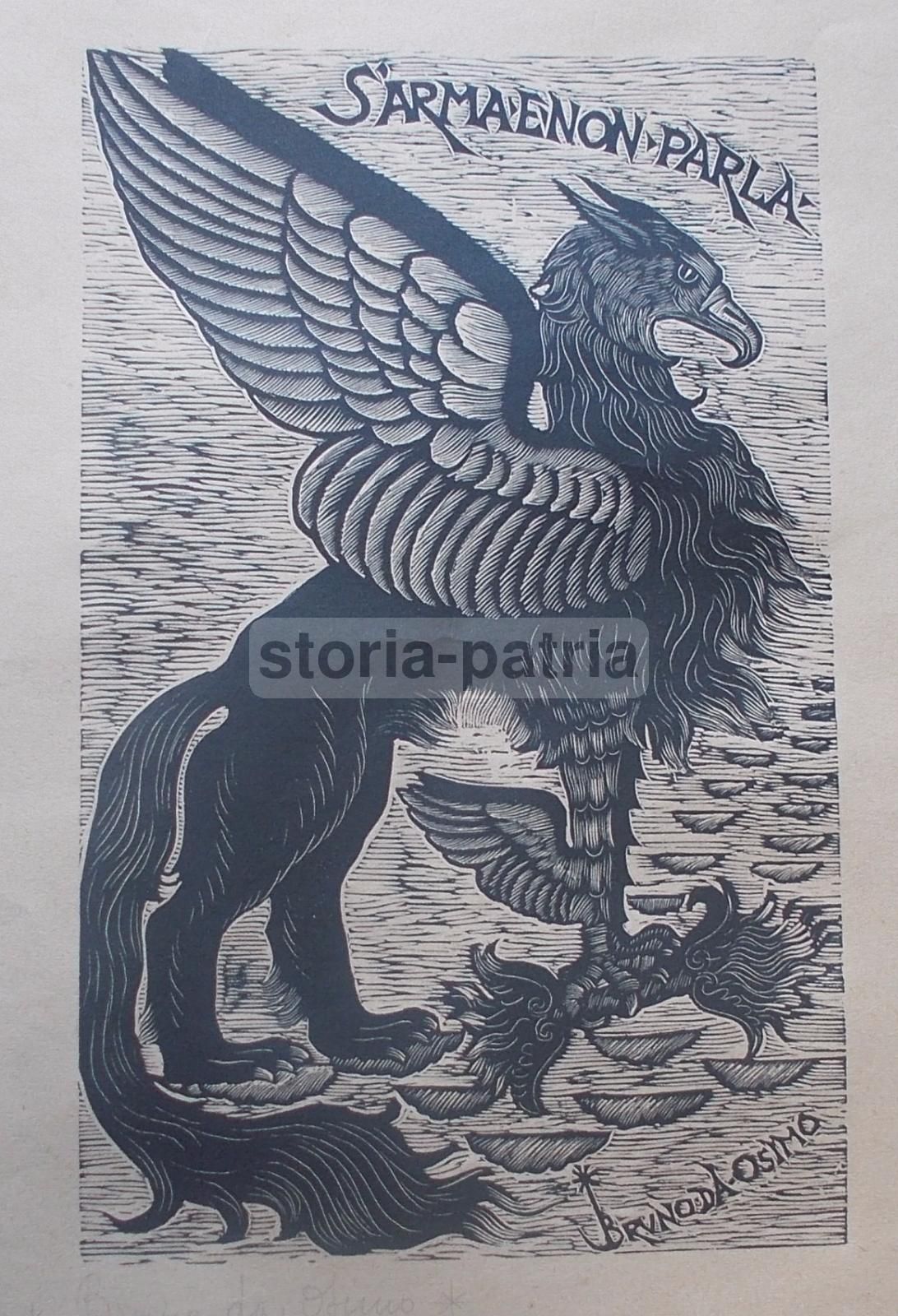 Bruno Da Osimo, Xilografia Allegoria Mitologica "Grifo", Anni '40