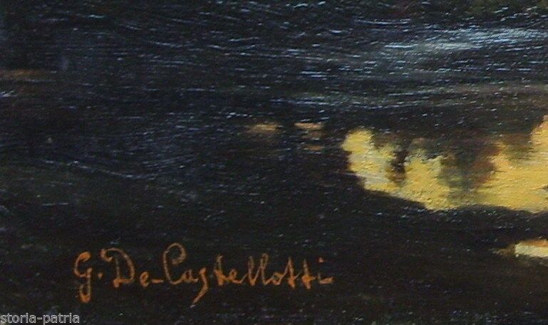 Gaetano De Castellotti: Paesaggio Paludoso (olio Su Tela)