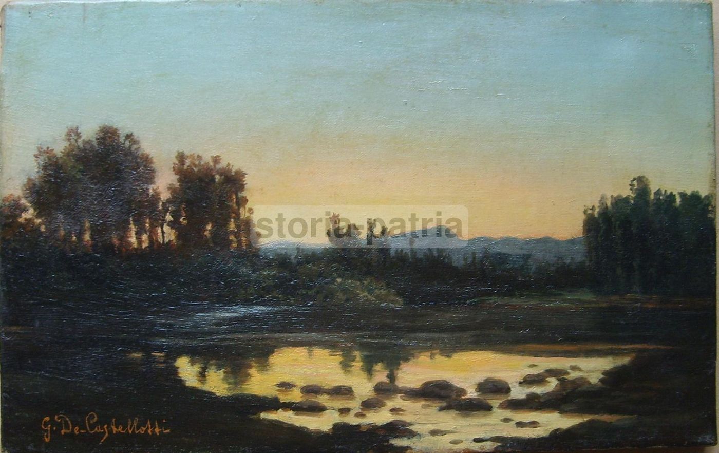 Gaetano De Castellotti: Paesaggio Paludoso (olio Su Tela)