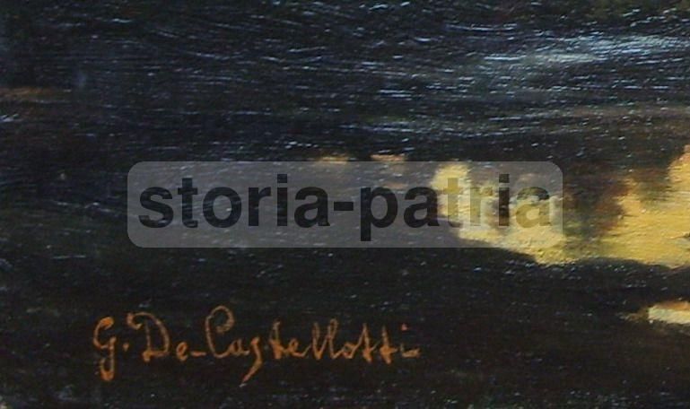 Gaetano De Castellotti: Paesaggio Paludoso (olio Su Tela)