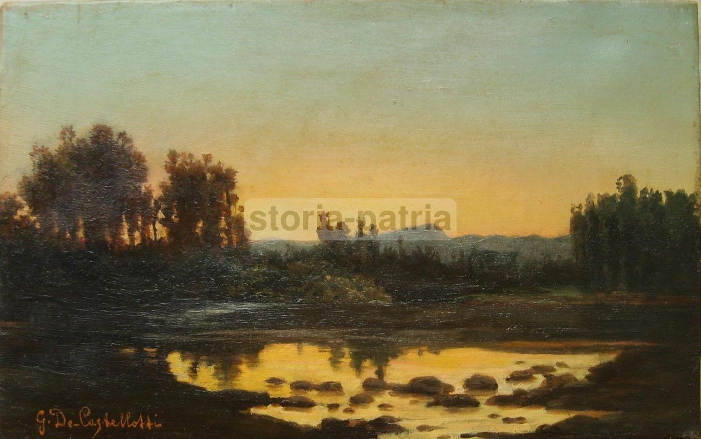 Gaetano De Castellotti: Paesaggio Paludoso (olio Su Tela)
