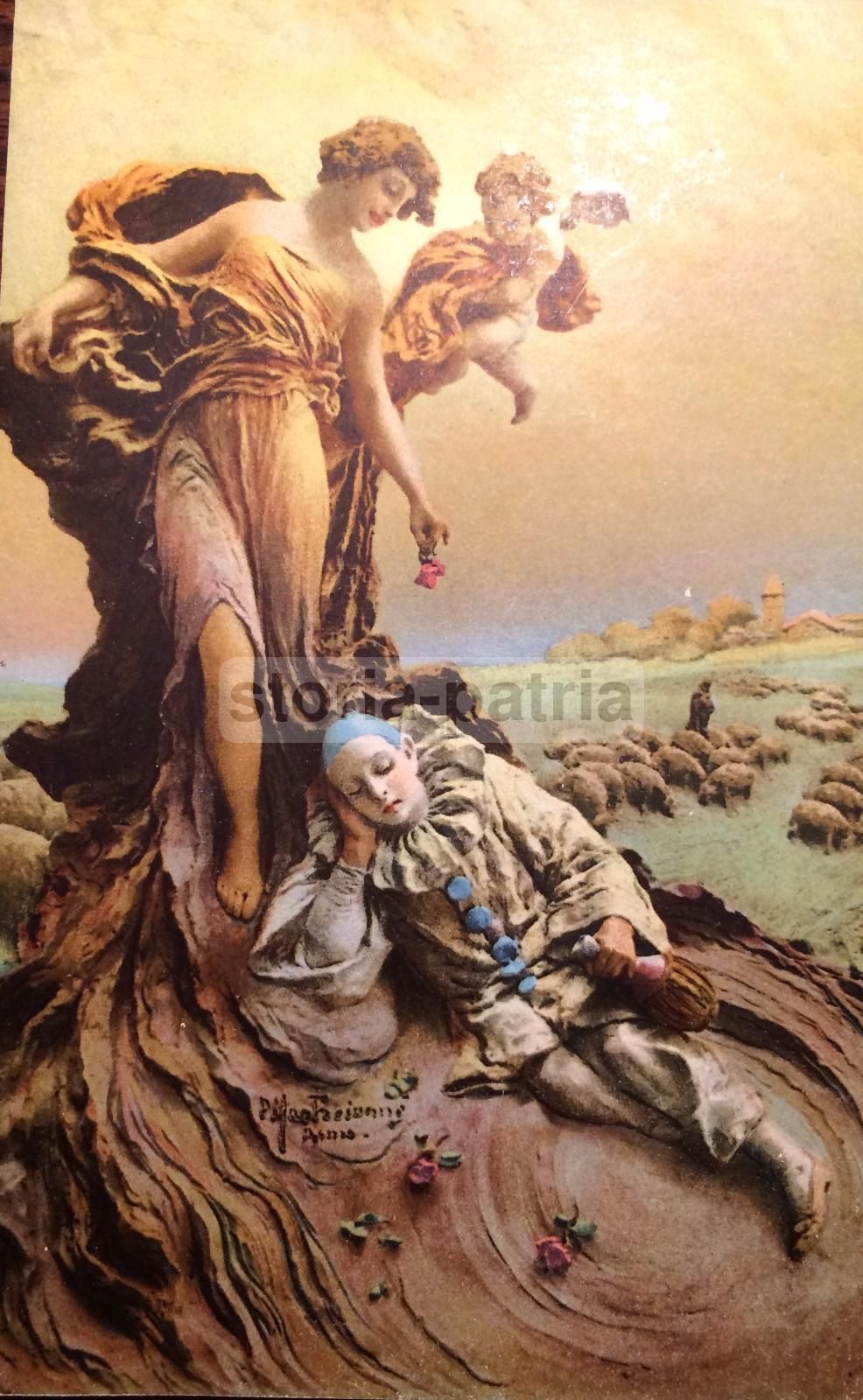 Il Sogno Di Pierrot. Cartolina Artistica Ispirata A Mastroianni, 1917