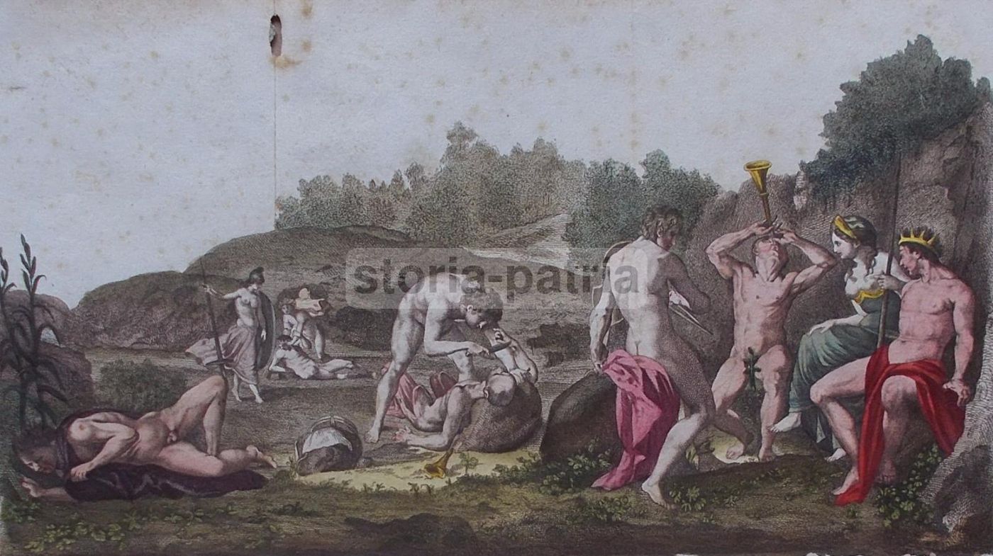 Incisione Antica "Marsia" Da Correggio, Bernardini, Acquaforte, Circa 1800