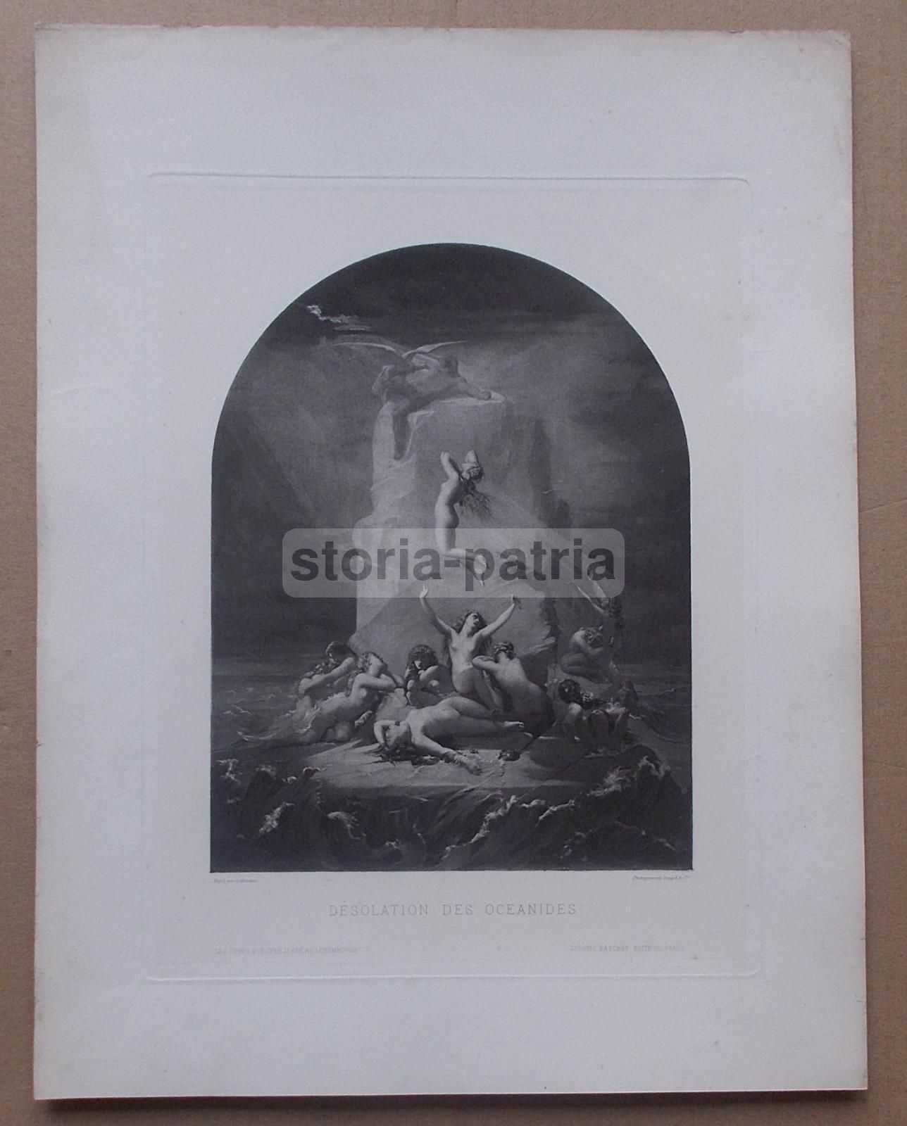 Stampa Antica Desolation Des Oceanides, Lehmann, Goupil, Fine '800