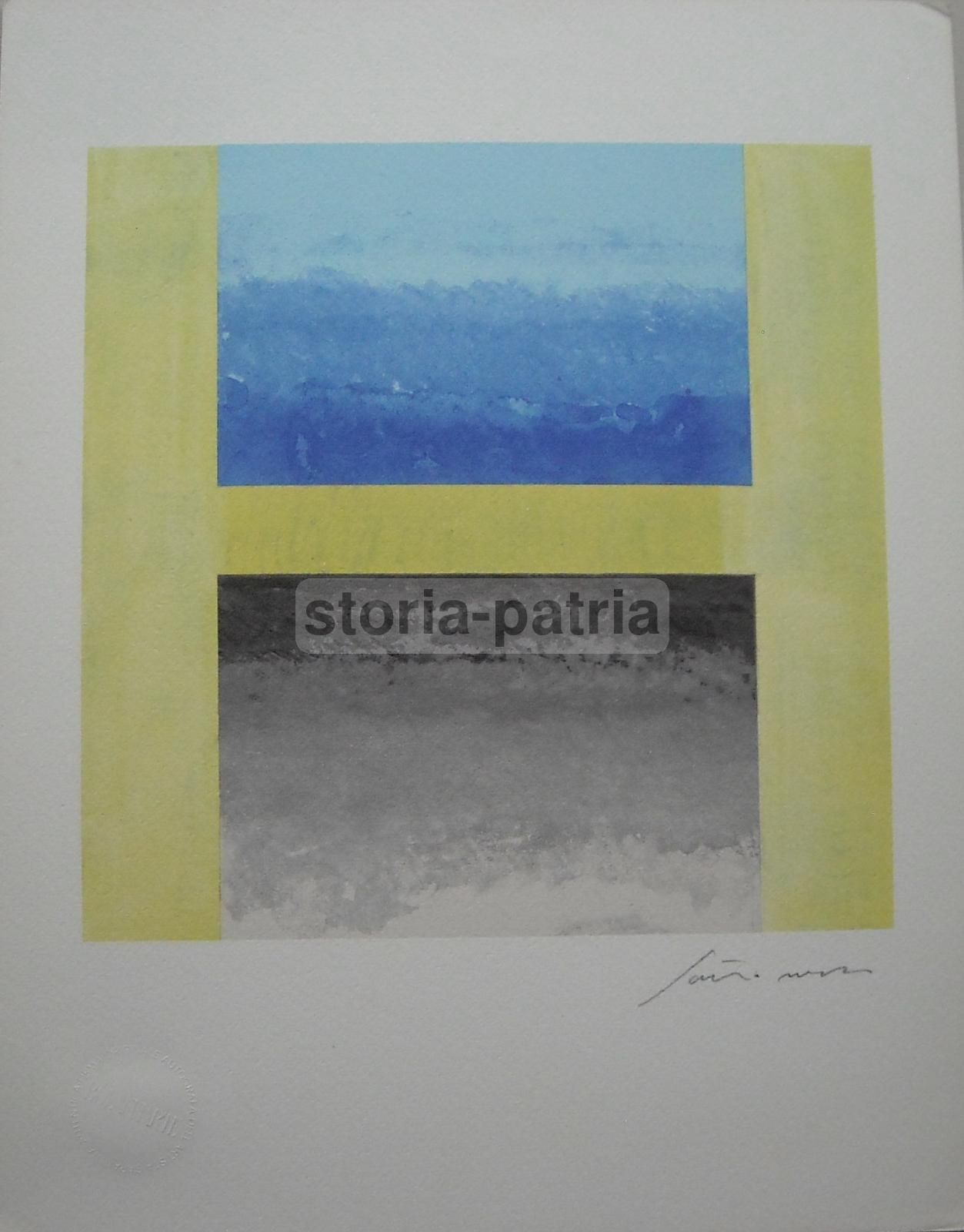 Santomaso, L'Alfabeto: Lettera H (1973). Litografia Bolaffiarte Firmata
