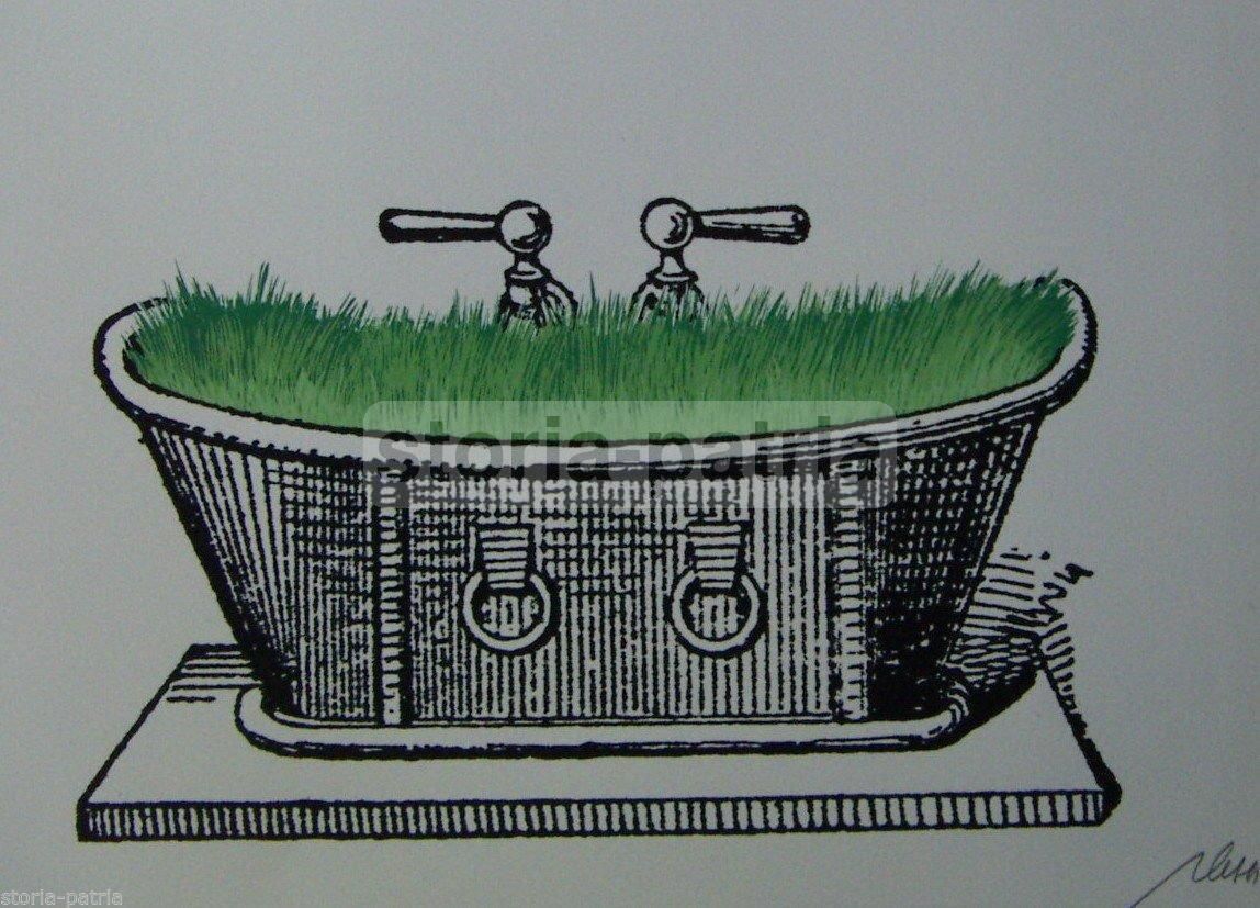 Fabrizio Plessi   Vasca Da Bagno (1972). Serigrafia Firmata E Numerata.