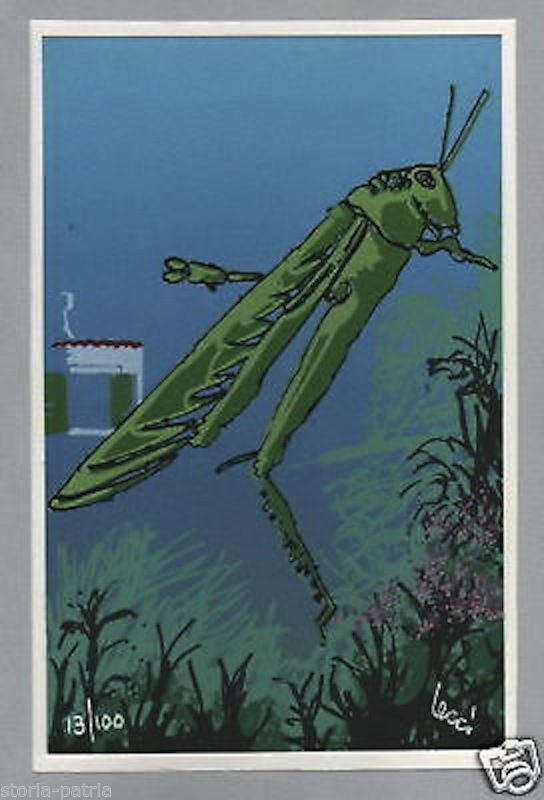 Claudio Lecci: Cavalletta. Serigrafia Originale, Anni '80. Numerata.