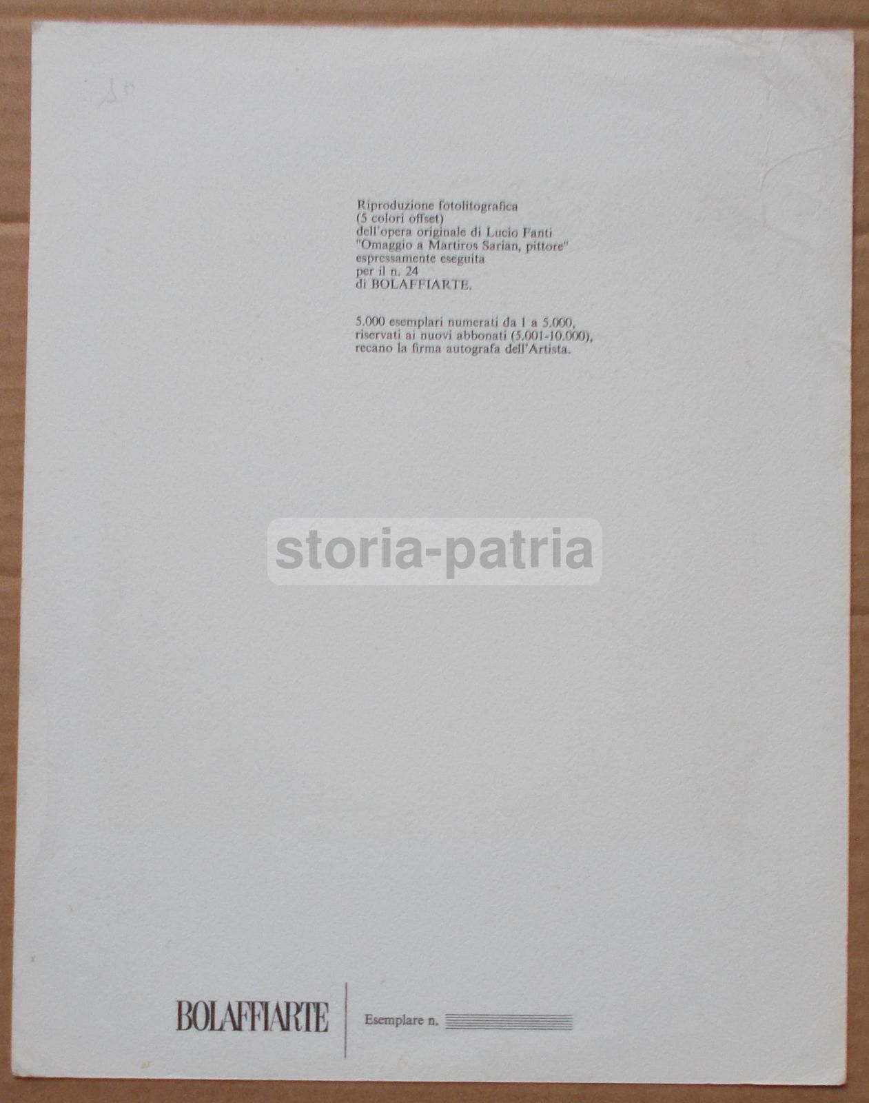 Lucio Fanti, Omaggio A Martiros Sarian. Grafica Per Bolaffi Arte, Anni '70 '80.