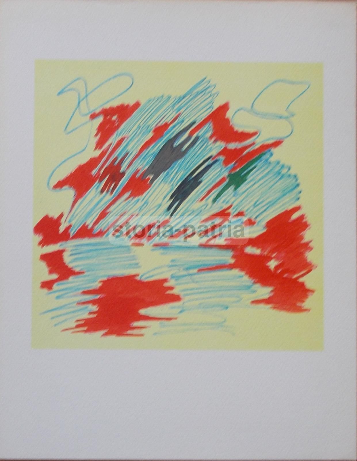 Giulio Turcato, 'Composizione Segnica'. Stampa Fotolitografica Per Bolaffi Arte, Anni '70 '80