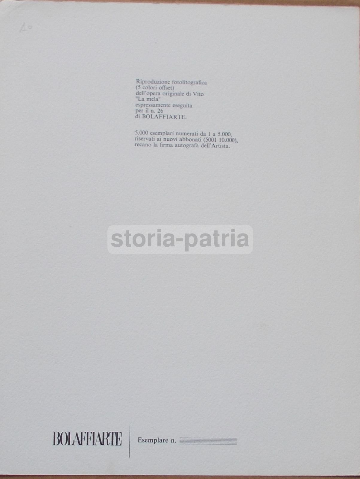 Vito La Mela   Stampa Fotolitografica Bolaffi Arte, Anni '70 '80