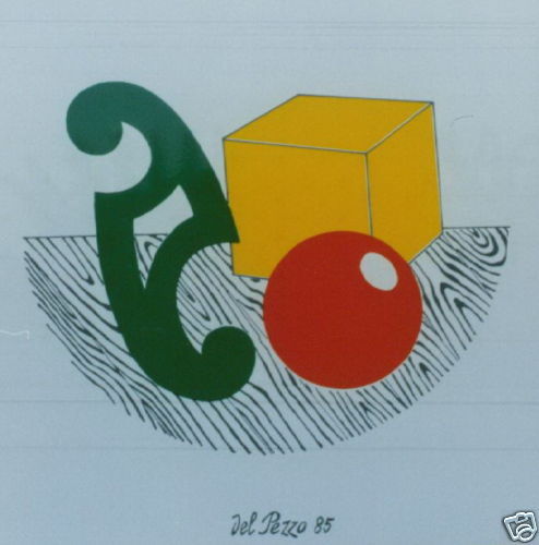 Lucio Del Pezzo, Ceramica Originale 1985, Solidi Geometrici 33x33