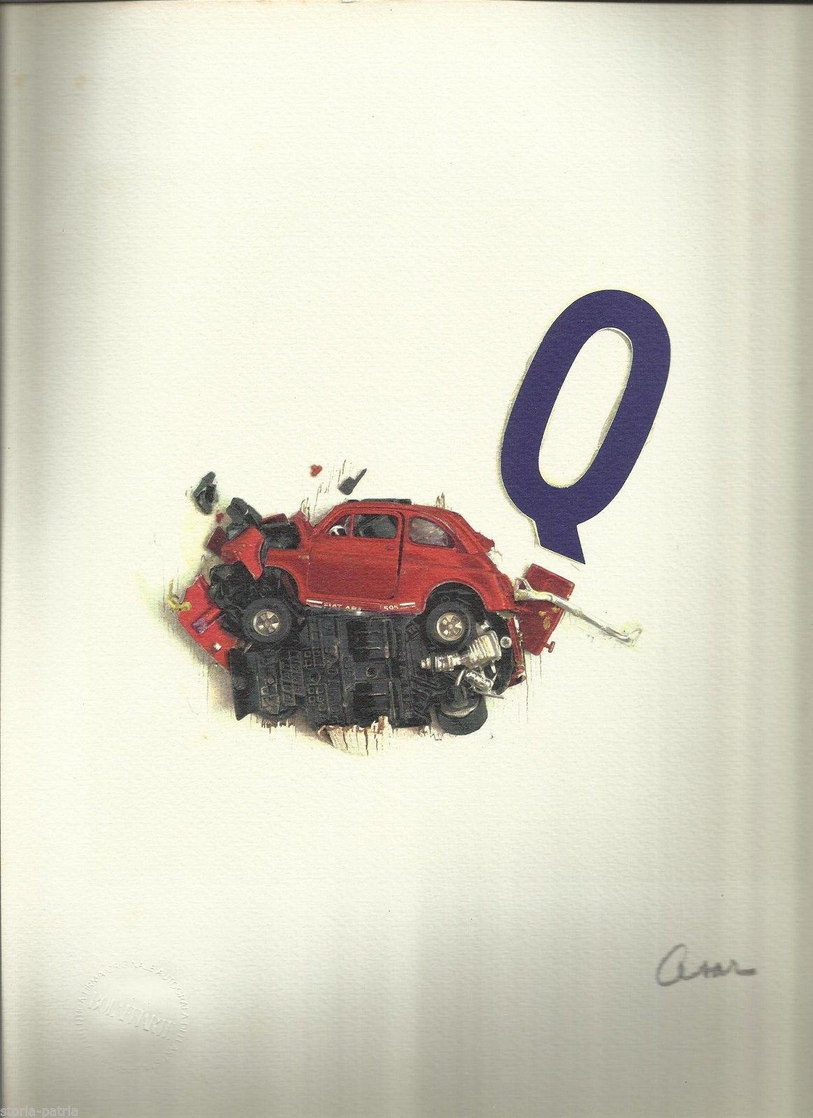 Cesar, Lettera "Q". Litografia Numerata E Firmata, Bolaffiarte Anni '70