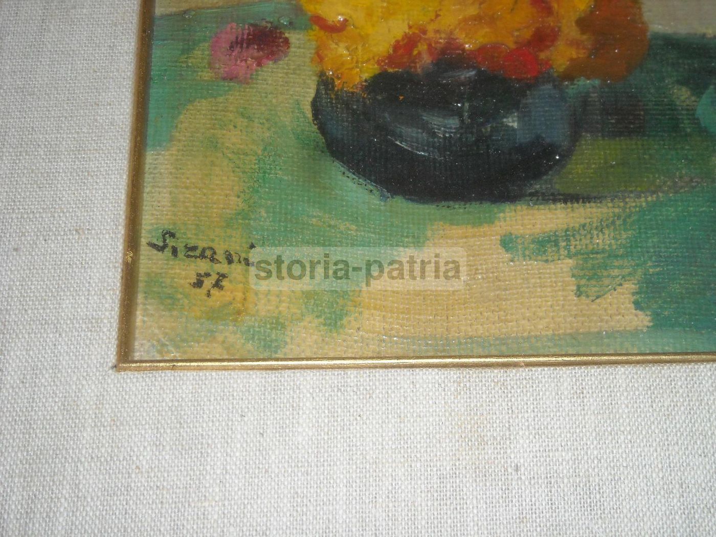 Vaso Con Fiori, Dipinto Olio Su Cartone, Sirani 1957