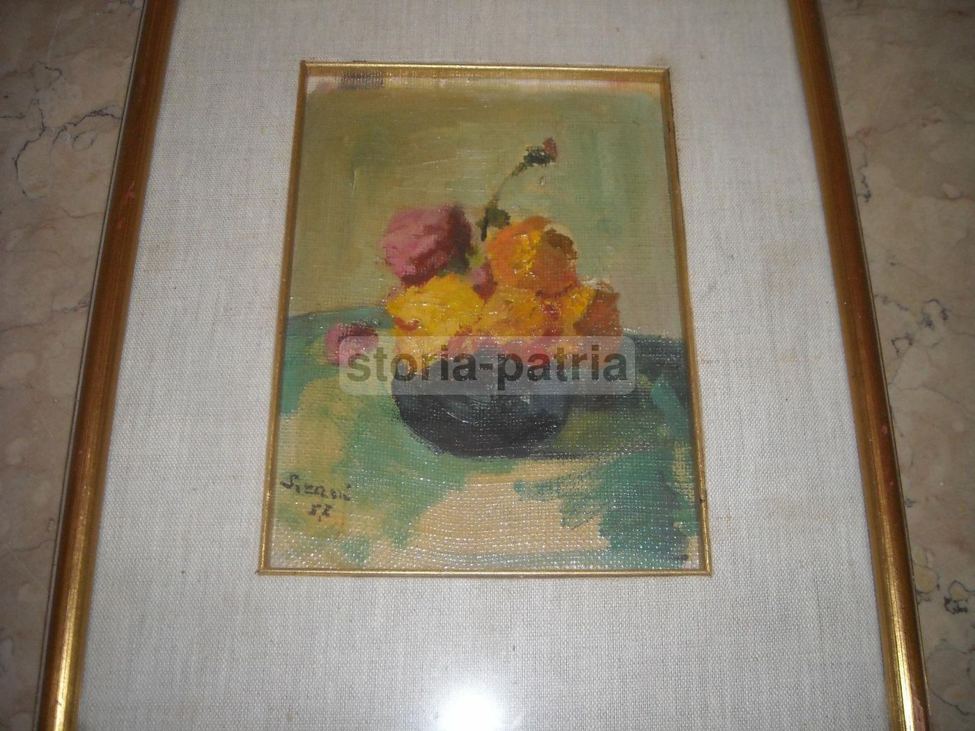Vaso Con Fiori, Dipinto Olio Su Cartone, Sirani 1957