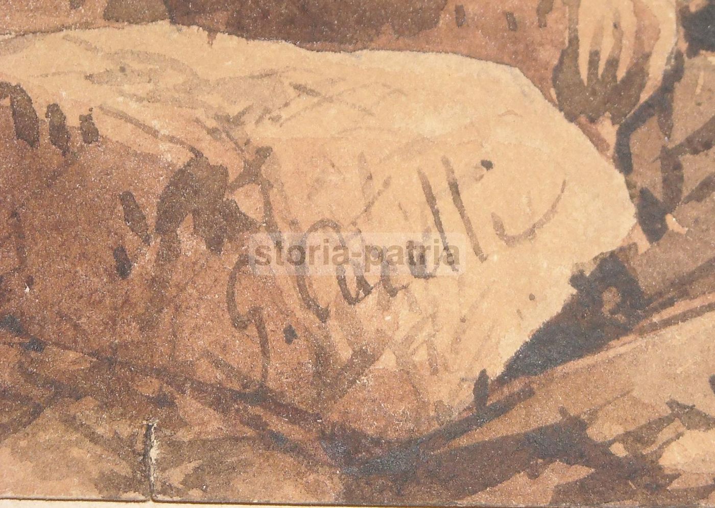 Veduta Di Posillipo, G. Carelli, Scuola Napoletana, XIX Secolo, Seppia