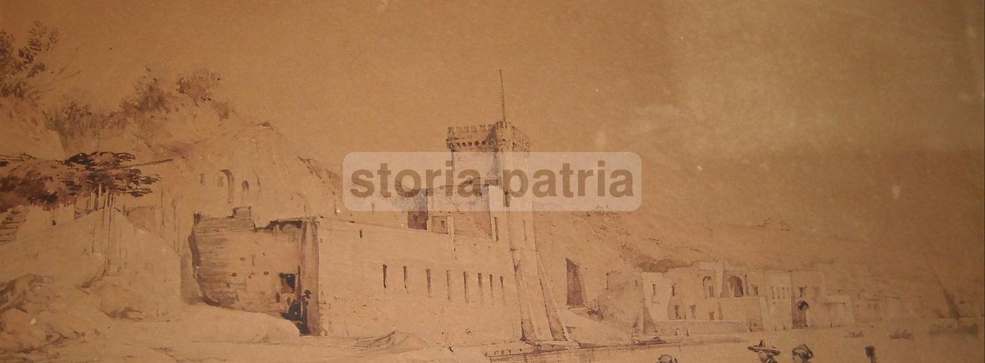 Veduta Di Posillipo, G. Carelli, Scuola Napoletana, XIX Secolo, Seppia