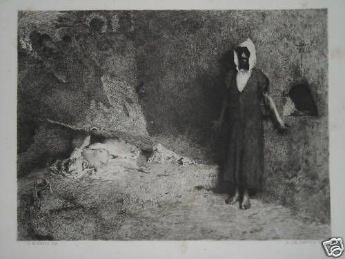 Tentazione Di S. Antonio. Incisione Di G. De Sanctis Da Domenico Morelli