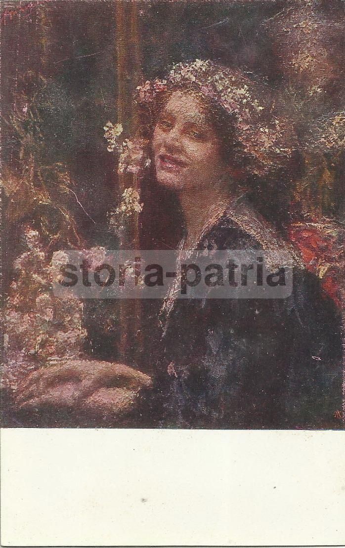 Antonio Mancini: Allegoria Della Primavera, Cartolina d'Arte, 1920