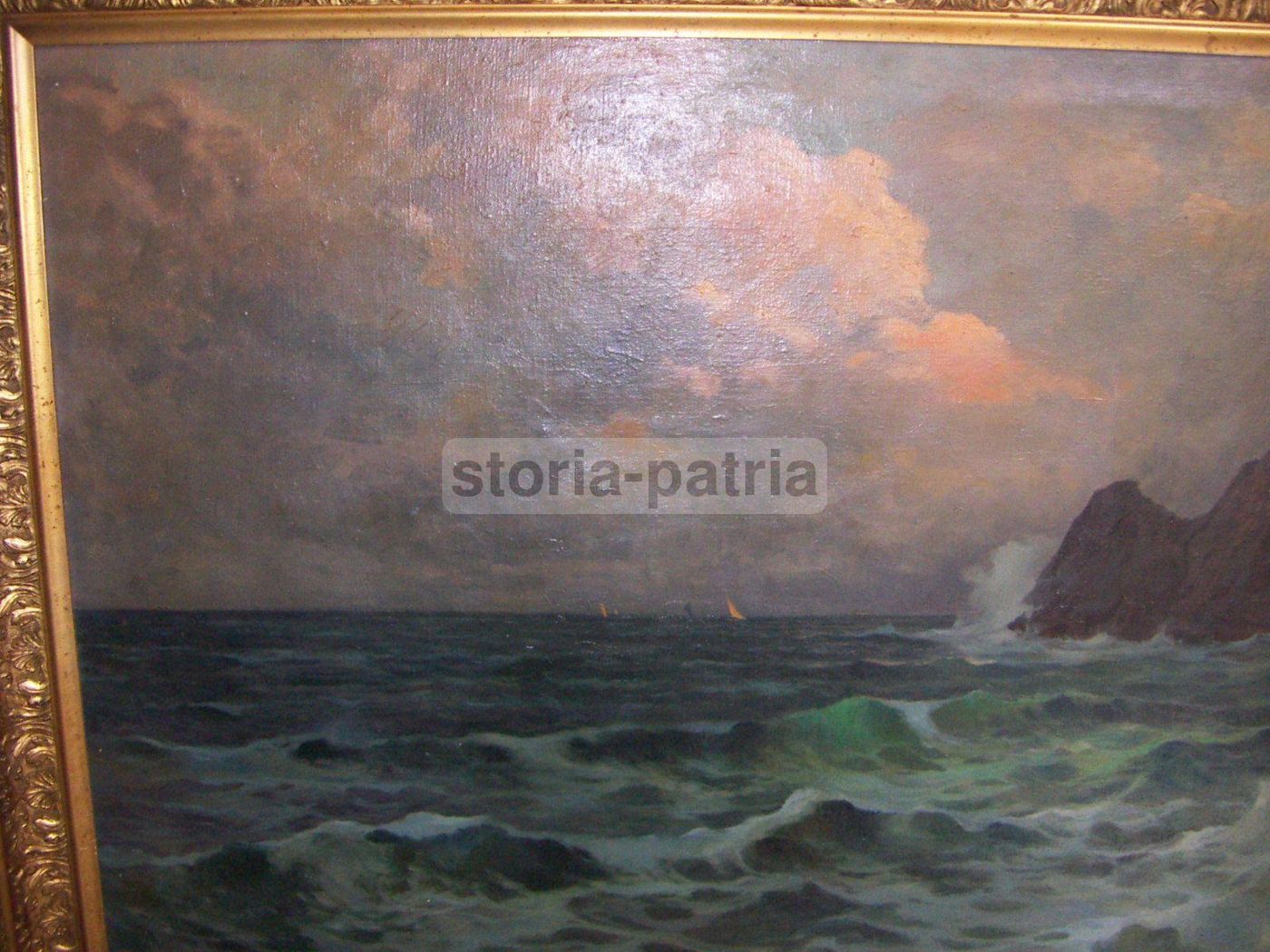 Veduta Di Capri, Dipinto A Olio Di Ilio Giannaccini, 1920 1930, Arte Napoletana