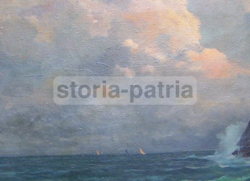 Veduta Di Capri, Dipinto A Olio Di Ilio Giannaccini, 1920 1930, Arte Napoletana