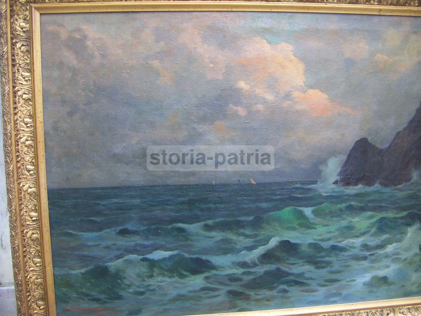 Veduta Di Capri, Dipinto A Olio Di Ilio Giannaccini, 1920 1930, Arte Napoletana