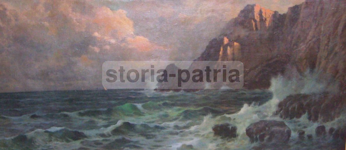 Veduta Di Capri, Dipinto A Olio Di Ilio Giannaccini, 1920 1930, Arte Napoletana