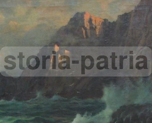 Veduta Di Capri, Dipinto A Olio Di Ilio Giannaccini, 1920 1930, Arte Napoletana