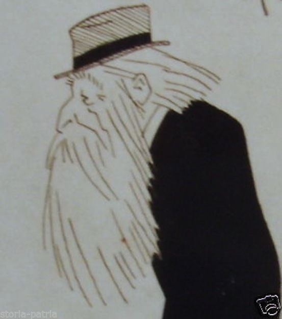 Caricatura Di Vincenzo Gemito Di Umberto Onorato, Disegno Originale, Napoli