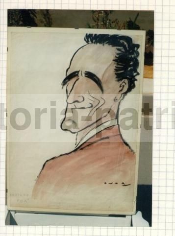 Caricatura Di Vincenzo Gemito Di Umberto Onorato, Disegno Originale, Napoli