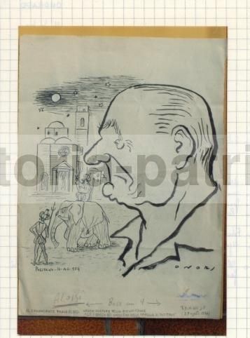 Caricatura Di Vincenzo Gemito Di Umberto Onorato, Disegno Originale, Napoli