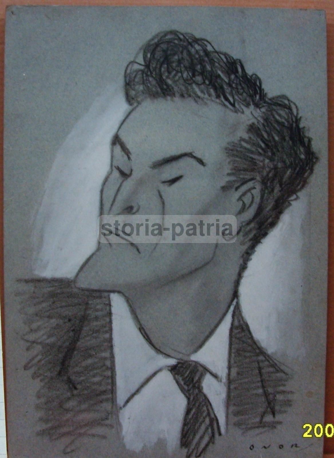 Caricatura Di Vincenzo Gemito Di Umberto Onorato, Disegno Originale, Napoli