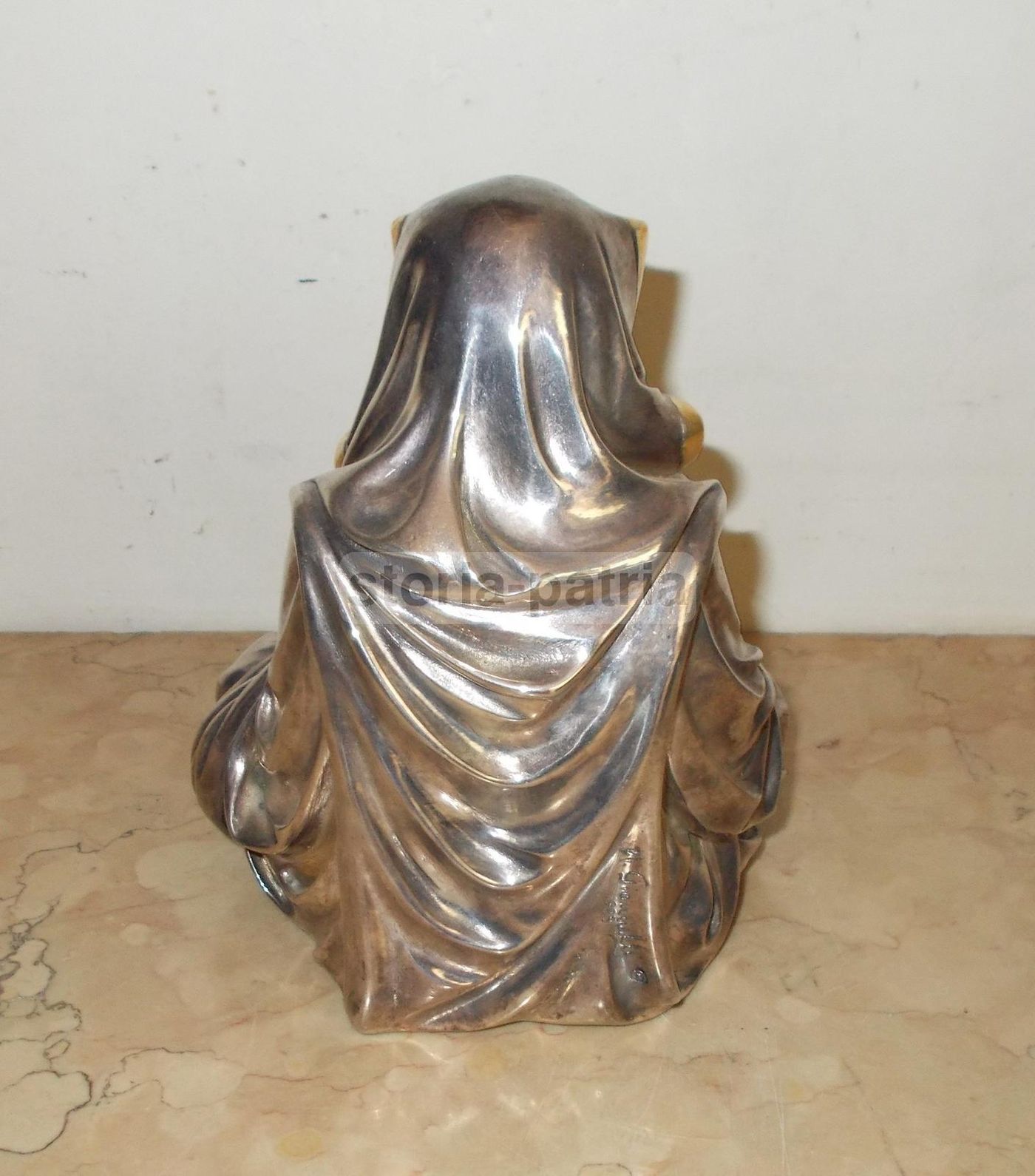 Scultura Orientalista Argentata Raffigurante Donna Araba, Firmata A. Giannelli