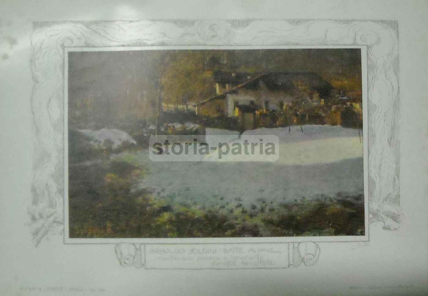 Arnaldo Soldini: Baite Alpine. Stampa Antica A Colori, Anni '10 '20.