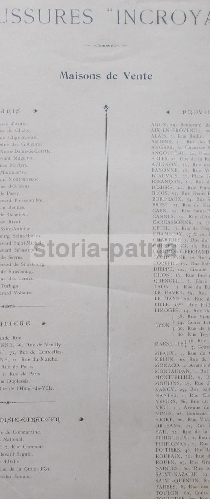 Stampa Antica Pubblicitaria Chaussures Incroyable, Fine '800