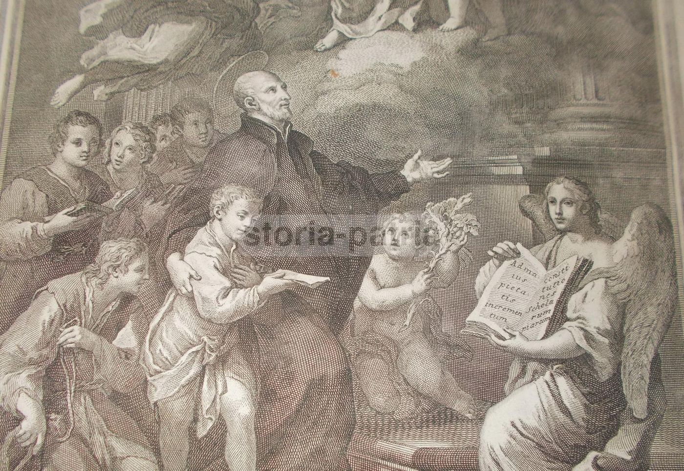 Incisione San Giuseppe Calasanzio, Barbazza Da Sebastiano Conca, XVIII Secolo